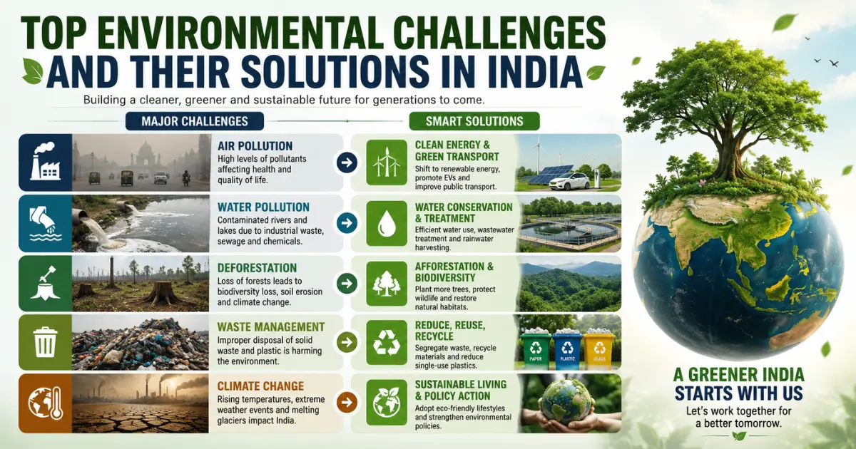 Top Environmental Challenges and Their Solutions in India