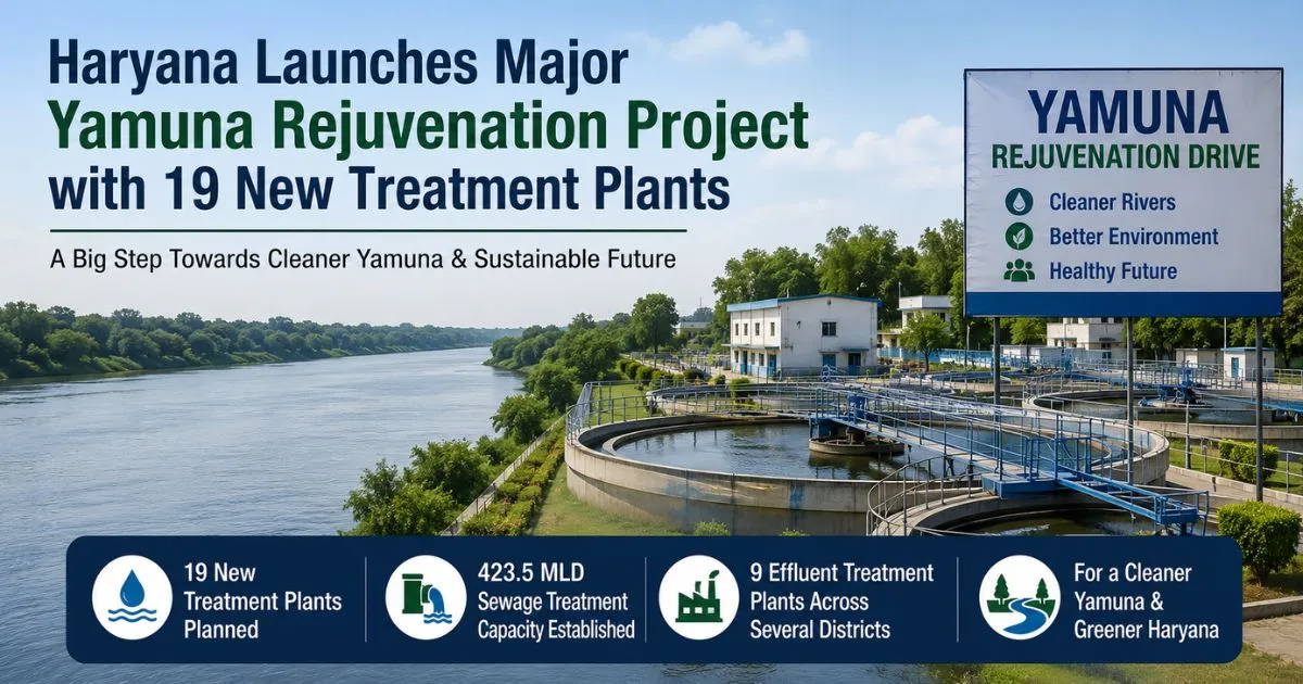 Haryana Plans 19 Treatment Plants to Revive the Yamuna River